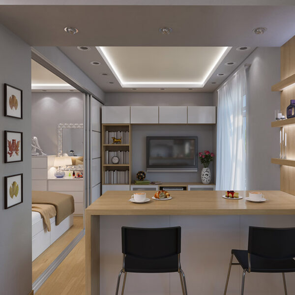 Skjul kjøkken og soverom bak skyvedører, eller lag et ekstra rom med skyvedører i klart glass. Mulighetene er mange! Les mer på garderobemekka.no