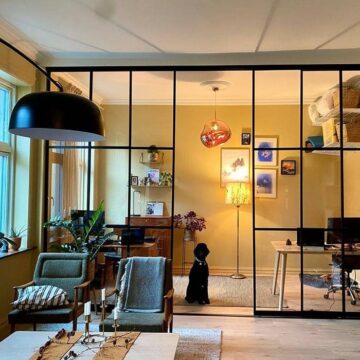 skyvedører som romdeler i ney york loft stil